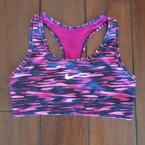 Nike Pink Camo Racerback Sports Bra